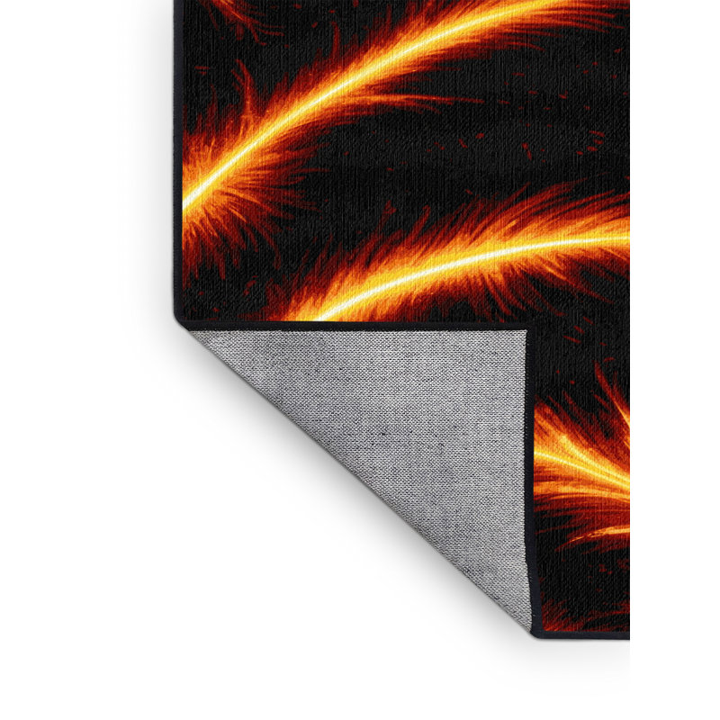 Tapis noir lavable à la machine, Rectangulaire 2 pi x 3 pi