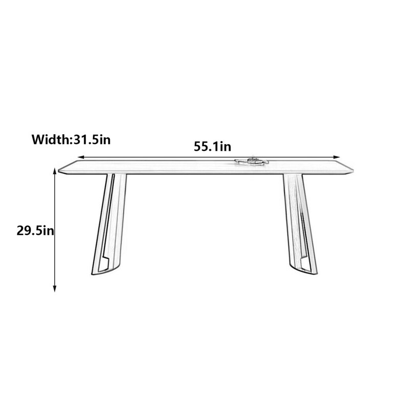 Table de salle à manger Nordic, H 29,5 po x L 55,1 po x l 31,5 po