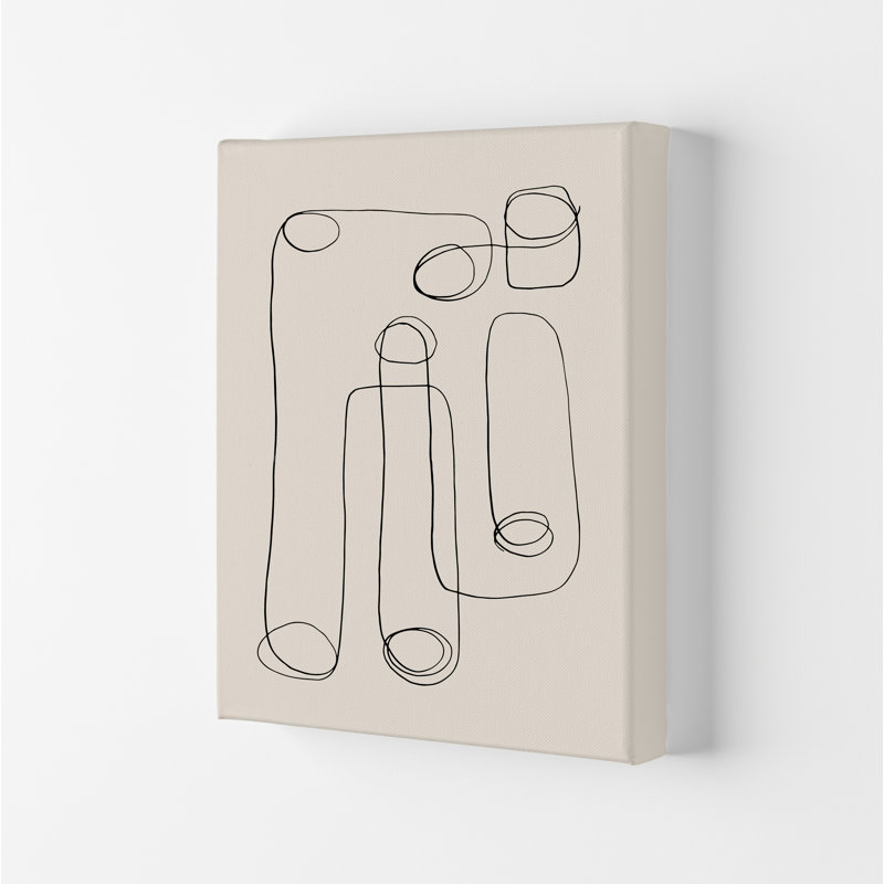 Abstract Line Doodles - Print, Wrapped Canvas, 29.7cm H x 21cm W x 4cm D
