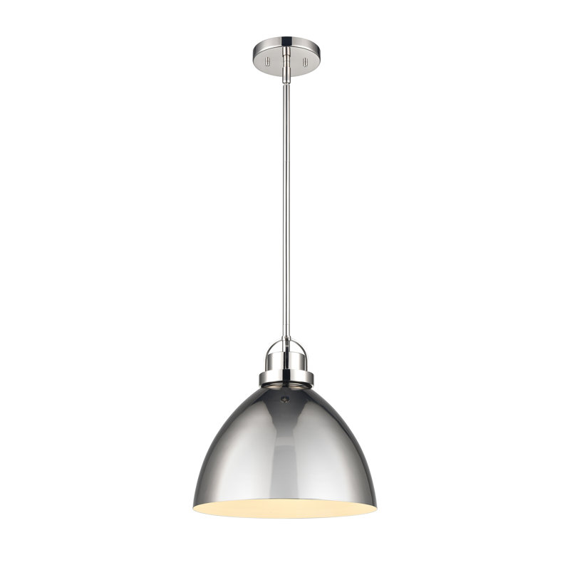 Luminaire suspendu 1 lumière de 12 po Somerville - Nickel poli, Nickel, Nickel