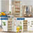 Foldable Stackable Storage Bins, Plastic Bins for Storage with Lids, Magnetic Doors and Wheels