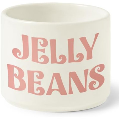Easter Candy Dish Cauldron - Mini Ceramic Candy Bowl Tiered Tray Centerpiece Decoration, Easter Snack Serving Bowl Table Wishes Accents for Party Birthday Home Kitchen Events (Jelly Beans)
