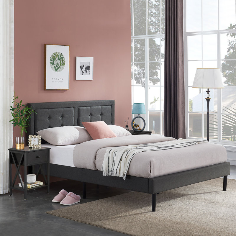 Ensemble de chambre à coucher et ensemble de table de chevet 3 pièces Kempst, Noir, Grand