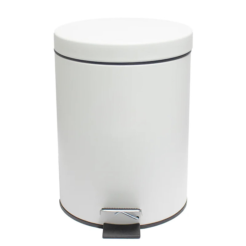 StepCan-8601 10 po de hauteur - poubelle à marches avec seau intérieur amovible, poubelle en métal à fermeture en douceur