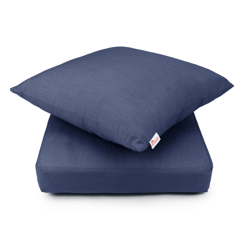 Sunbrella Deep Seat Patio Cushion Set (Seat and Back), 2 Piece, Indigo Sunbrella®