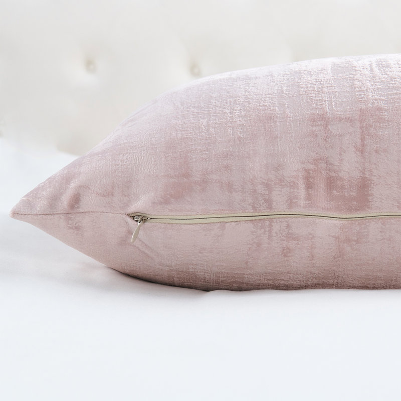 Textured Velvet Euro Reversible Pillow Cover, Softpink