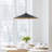 1-Light black round iron adjustable pendant lamp-813849421