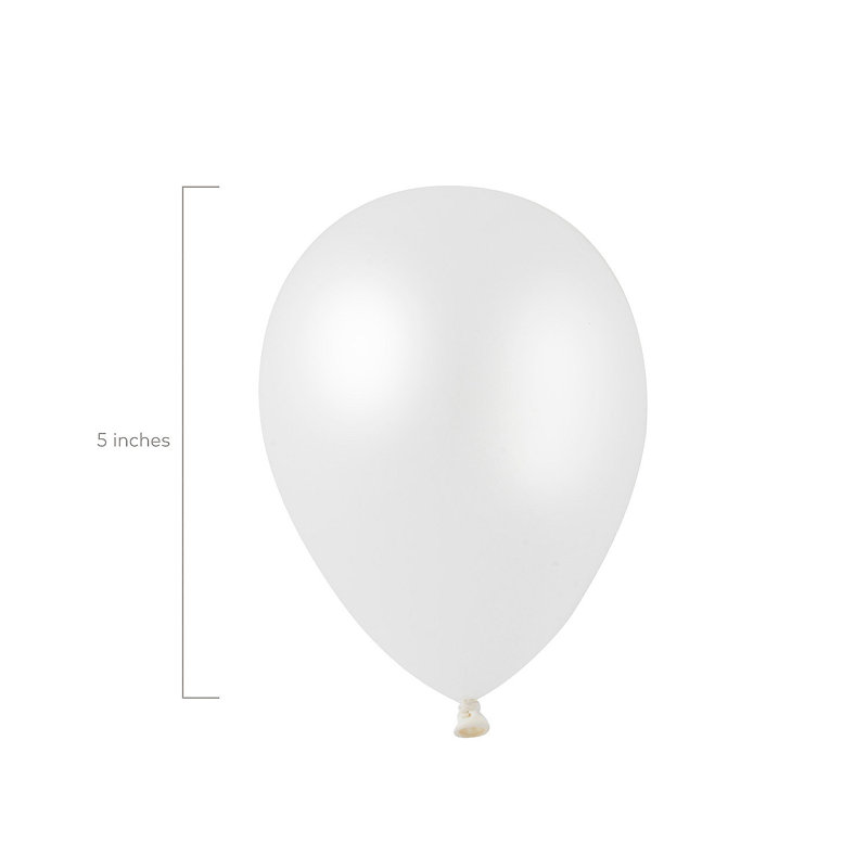 Ballons amusants en latex bleu 5 po Fun - 24 pièces, Blanc