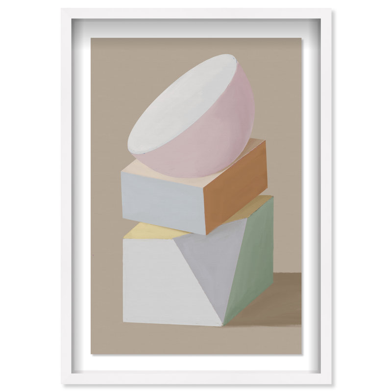 Sculptural Composition II Print by Oliver Gal, 37.5"H x 55.5"W, White Shadowbox