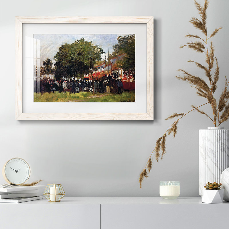 Festival à Argenteuil, 1872 - Reproduction encadrée rustique avec tableau mat, Blanc, H 28 po x l 42 po