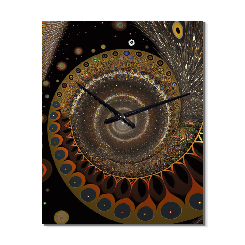 Horloge murale rétro en spirale rétro en terre cuite rétro I - Spirales abstraites, H 32 po x l 16 po x P 1 po