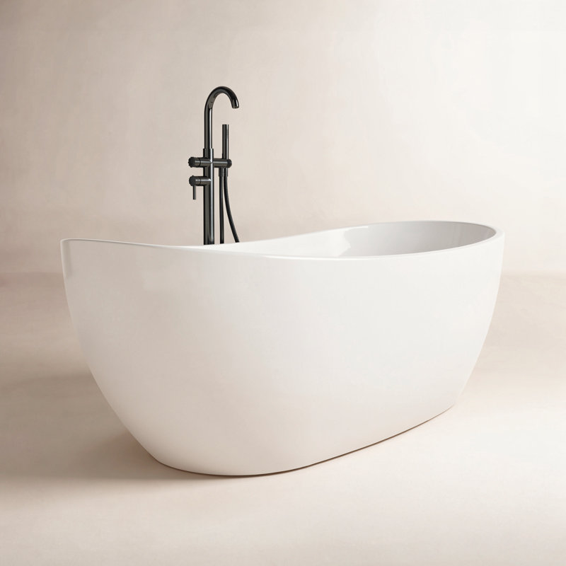 Baignoire de trempage autoportante en acrylique 65 po Tidal