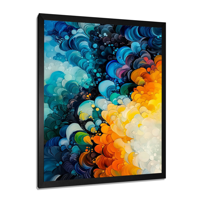 Octava - Abstract Wall Art, H 44 po x l 34 po, Noir, noir, noir, noir, Framed Print without Mat
