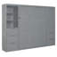 Grand lit escamotable mural avec placard, tiroirs et tablettes