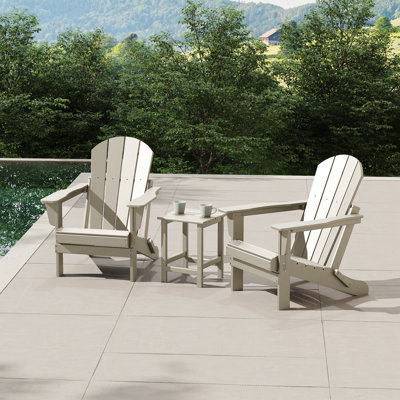 Vinnie Foldable Outdoor Adirondack Chair with Table