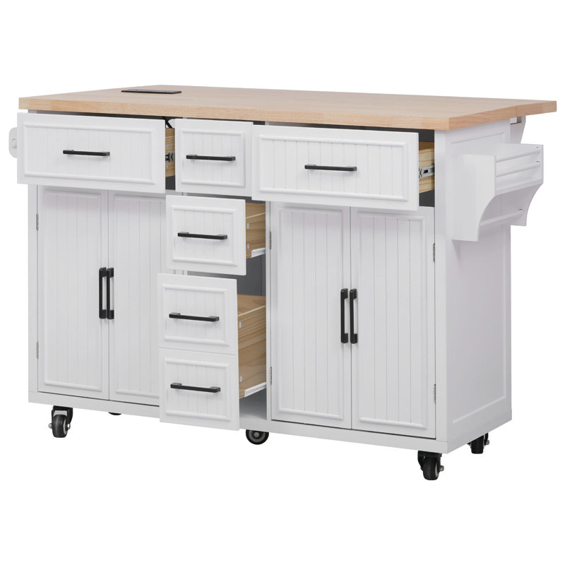 56.5'' Kitchen Island With Drop Leaf