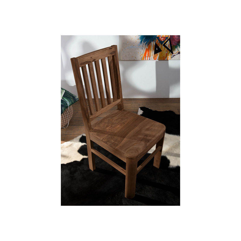 Toronto 45cm H Solid Wood Slat Back Side Chair, Smoked Cherry