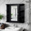 Armoire murale de salle de bain avec porte miroir et 3 tablettes