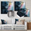 «Rose and Blue Exploration The Unseen I» - Art mural géométrique abstrait en métal-1698124517