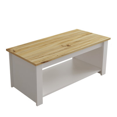 Table basse à tréteaux avec rangement