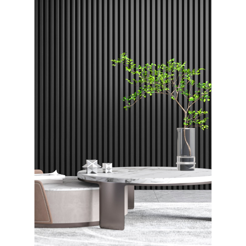 L 94 po x l 12,5 po - panneau mural à lattes en bois insonorisées et insonorisées 3D - Panneau décoratif en MDF Shiplap