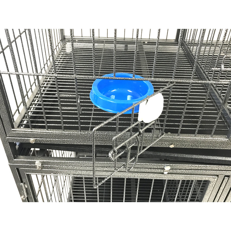 Gray Heavy Duty Stackable Rolling Pet Crate with Divider