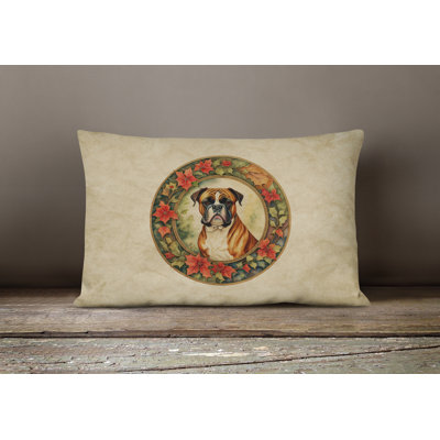 Christmas Flowers Frame Outdoor Throw Pillow