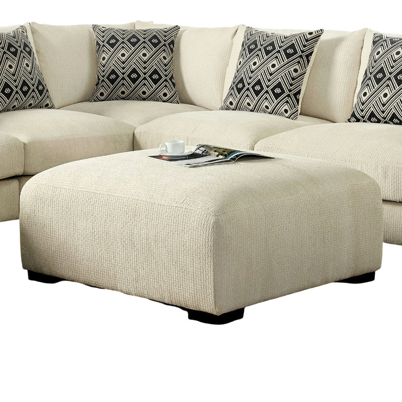 Chenille contemporaine beige tapissier avec couche de mousse à mémoire de forme et pieds fuselés en bois massif, l 42 po de profondeur, 21 po de hauteur, facile à installer avec style en tissu, couche supérieure, taille, hauteur, modulaire