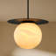 Alabaster Luminaire suspendu en laiton pour îlot de cuisine Mid Century Modern-13202063