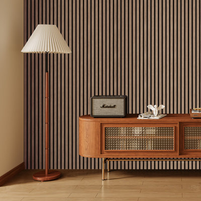  2 panneaux muraux à lattes acoustique PCS x L 106 po x l 20,5 po, aspect éco-bois pour mur / plafond de maison / bureau