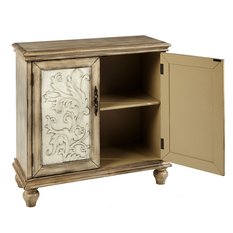 Armoire d'appoint 2 portes en bois naturel récupéré, porte d'entrée, loquets magnétiques, pieds en oignon, tablette réglable, assemblage requis et outils fournis