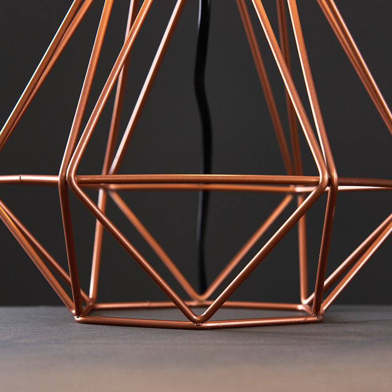Butera Metal Table Lamp, Copper Base/Black Shade, No