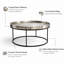 Set of 2 Silver Round Metal Coffee Tables