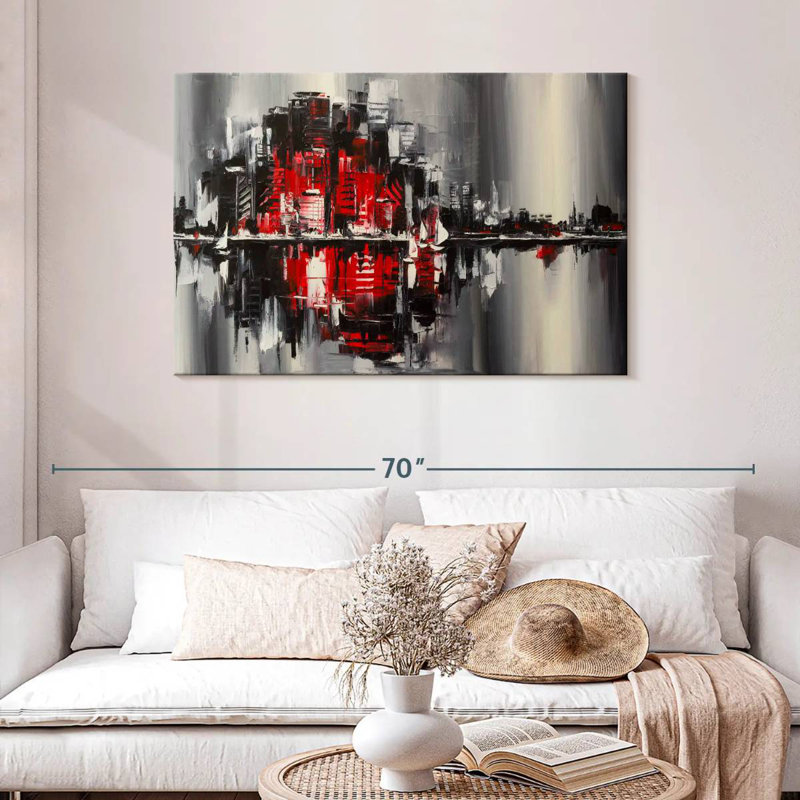 Sireci Abstract Cityscape, 30" H x 45" W