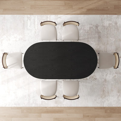 Fohoren Oval Dining Table Double Pedestal Kitchen Table