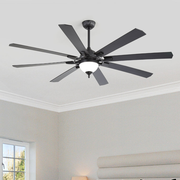 72 Inch Ceiling Fan With Light, 8 Blades Ceiling Fan With Light and Remote, Indoor Ceiling Fan Large Ceiling Fans for Living Room