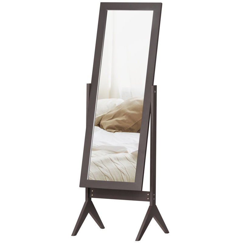 Flat Floor Mirror, Dark Brown