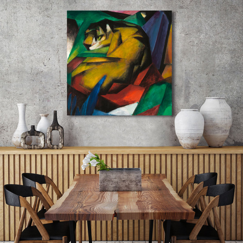 1AA6303 The Tiger by Franz Marc - Wrapped Canvas Print, 70cm H x 70cm W x 4cm D