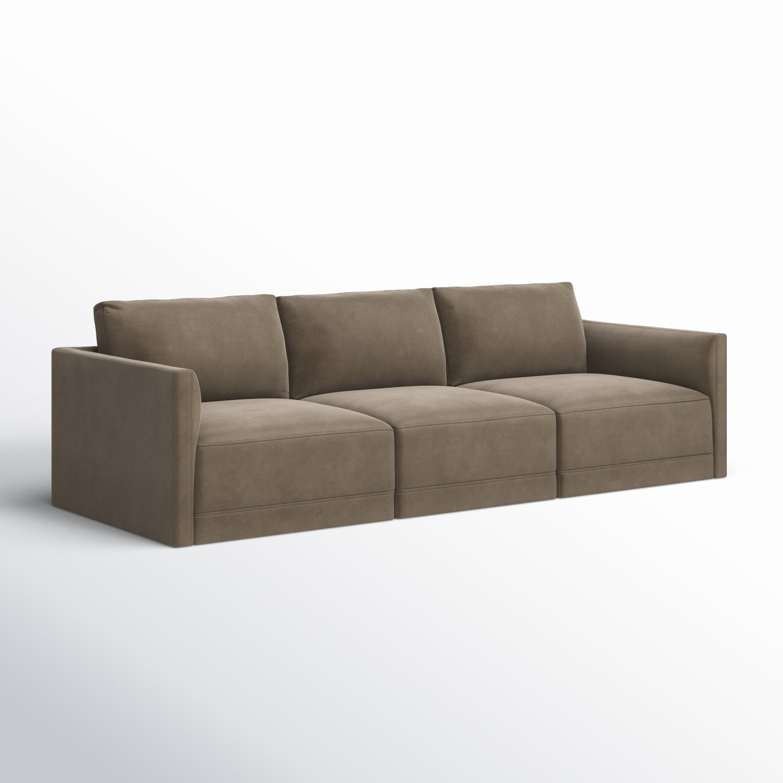 Deirdre 104.5'' Upholstered Sofa, Taupe Velvet