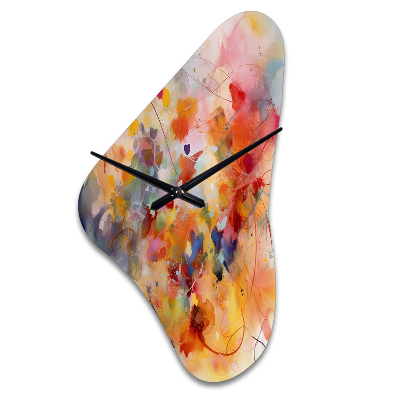Momin Colorful Transformations Of Flow II - horloge murale à encre liquide asymétrique, Médium