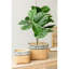 Ensemble de 2 pots à fleurs rectangulaires avec bordure géométrique, L: 10,5 x 8,5 x 8 po