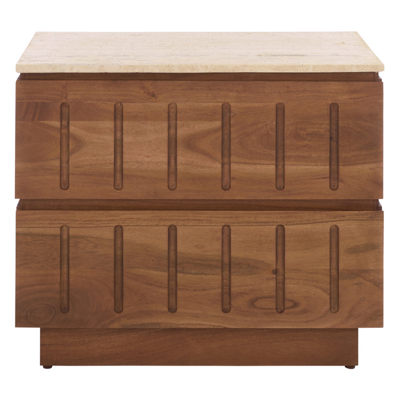 Kaylissa Travertine Nightstand
