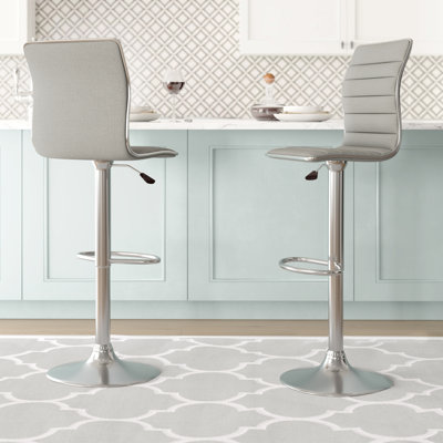 Greta Swivel Upholstered Adjustable Height Bar Stool