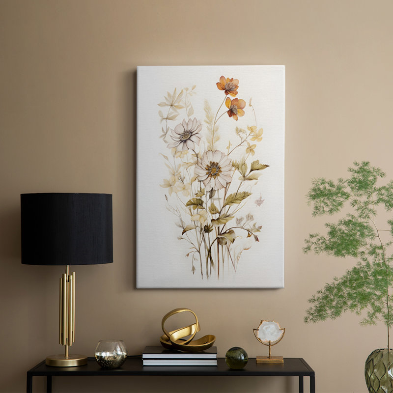 Imprimé floral rétro CCxxxv - galerie Cavas, H 27 po x l 18 po