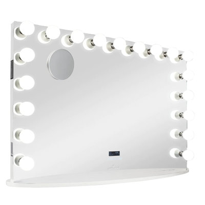 Miroir avec lumières et gradateur, miroir de maquillage Hollywood Premiere Pro Max avec 19 ampoules DEL givrées