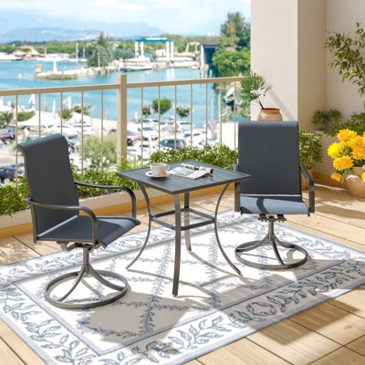 2 - Person Metal Patio Dining Set With Square Table