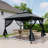Double Roof Soft Top Metal Patio Gazebo With Netting-111128224-111128222