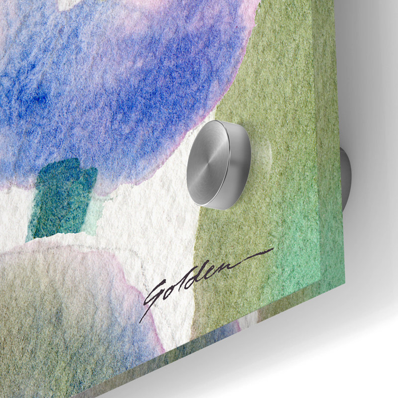 «Irises» par Sheila Golden, art mural en verre acrylique, 12 po x 12 po, H 24 po x l 24 po x P 0,2 po