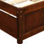 Lit plateforme simple en noyer avec lit gigogne convertible - Structure en bois de taille polyvalente et chambre élégante-357621724
