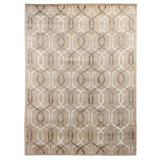 Super Tibetan Geometric Area Rug in Ivory/Beige